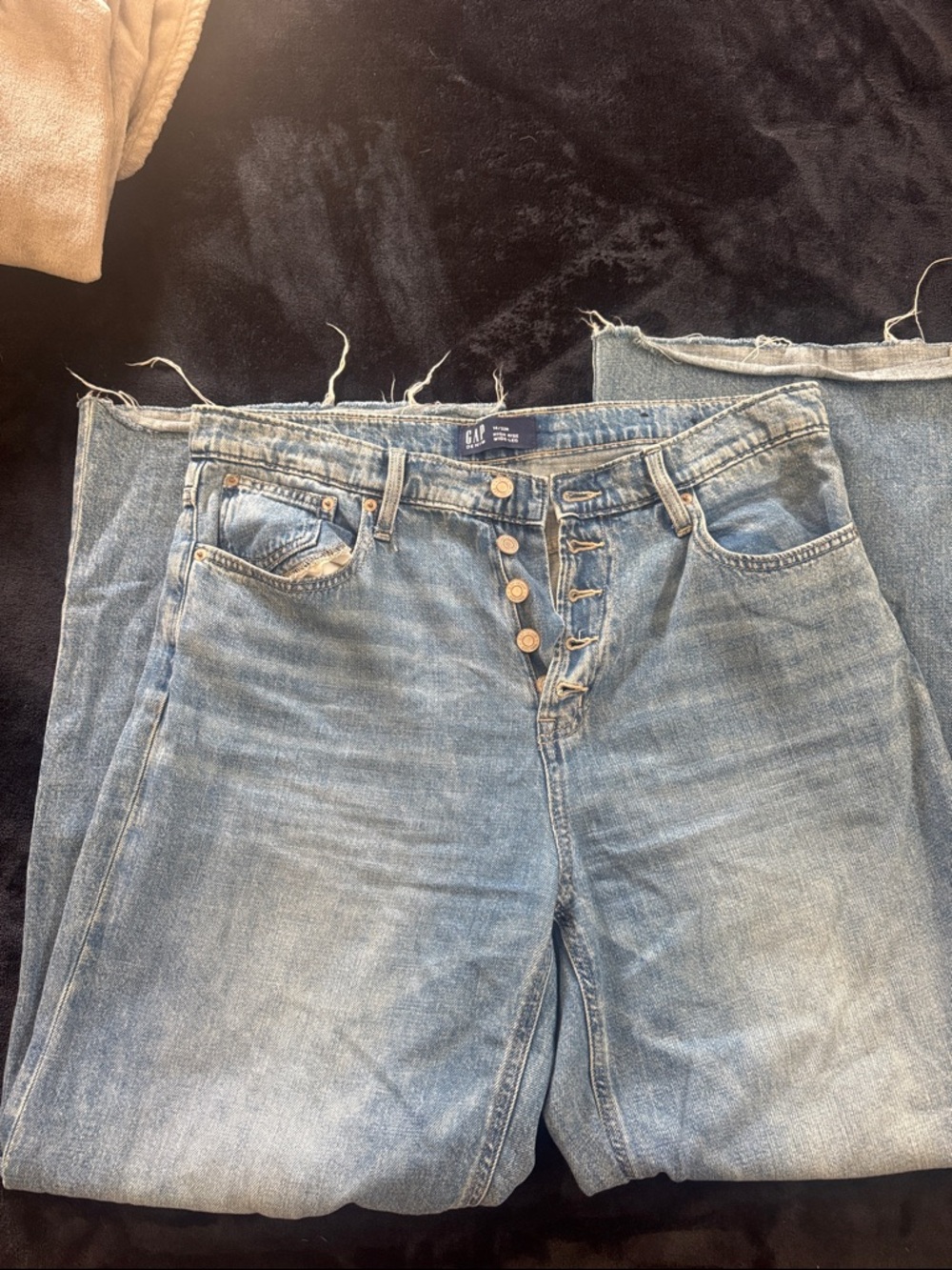 GAP Light Blue Straight-Leg Women's Jeans with Button Fly